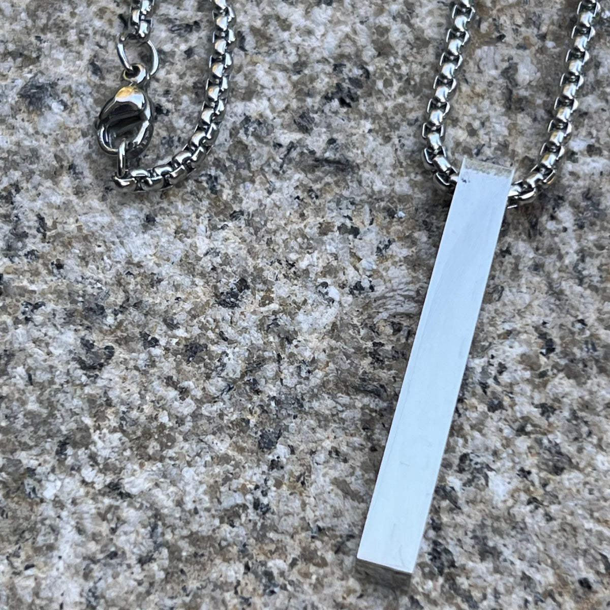 Bar Pendant Necklace - Silver