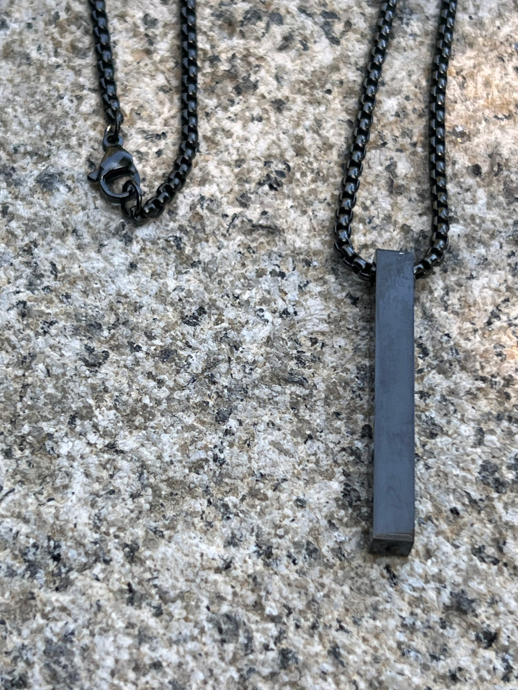 Bar Pendant Necklace - Black