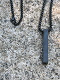Bar Pendant Necklace - Black