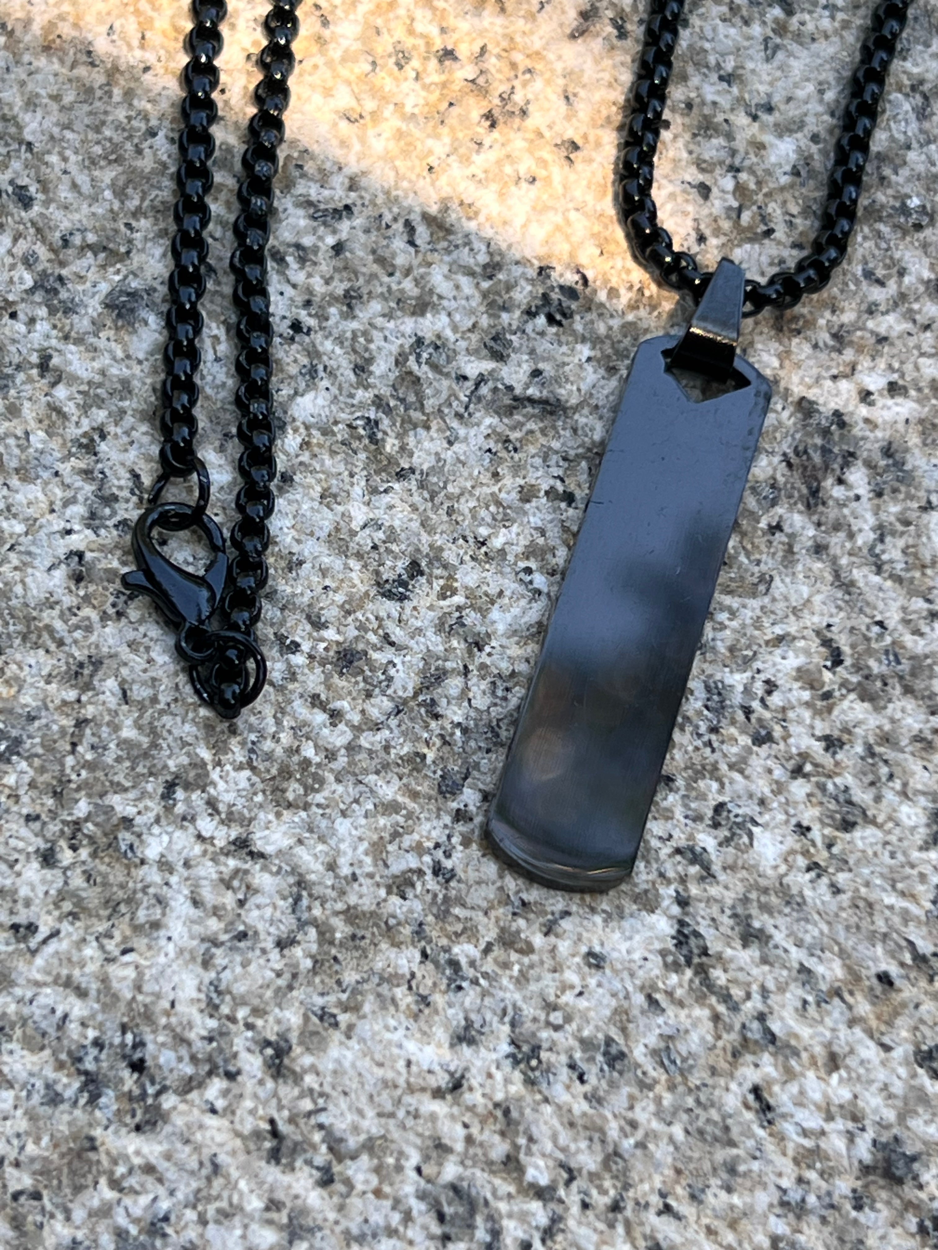 Bar Tag Necklace - Black