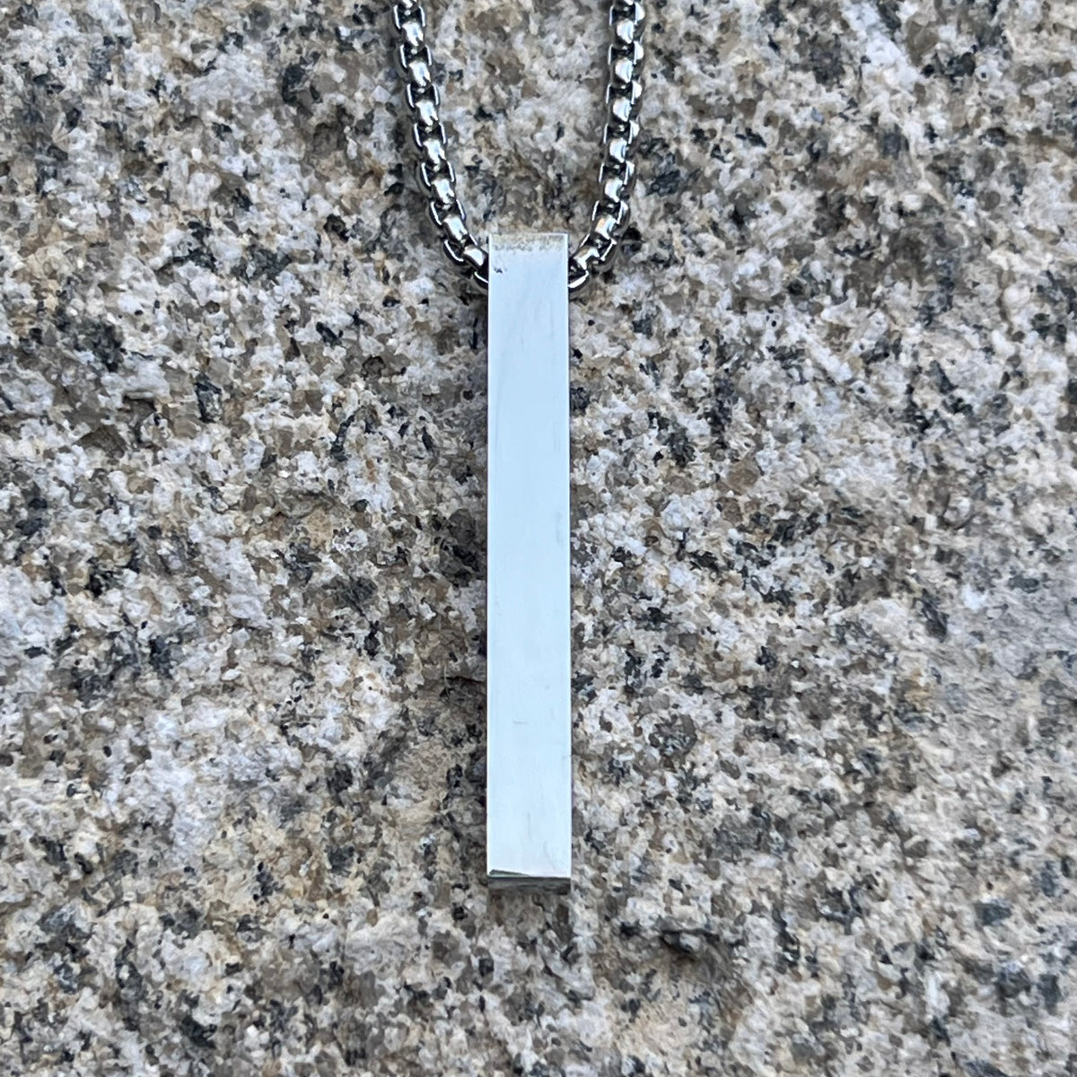 Bar Pendant Necklace - Silver