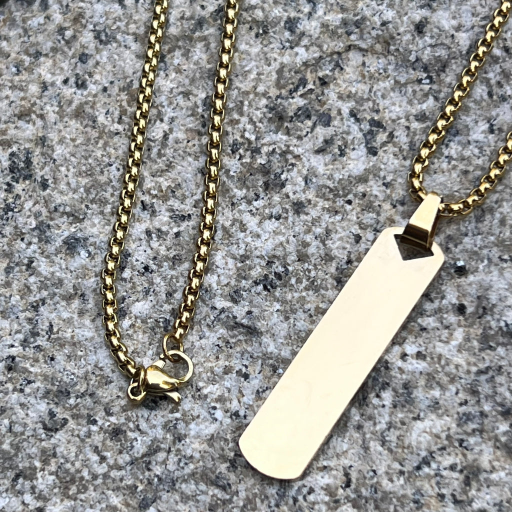Bar Tag Necklace - Golden