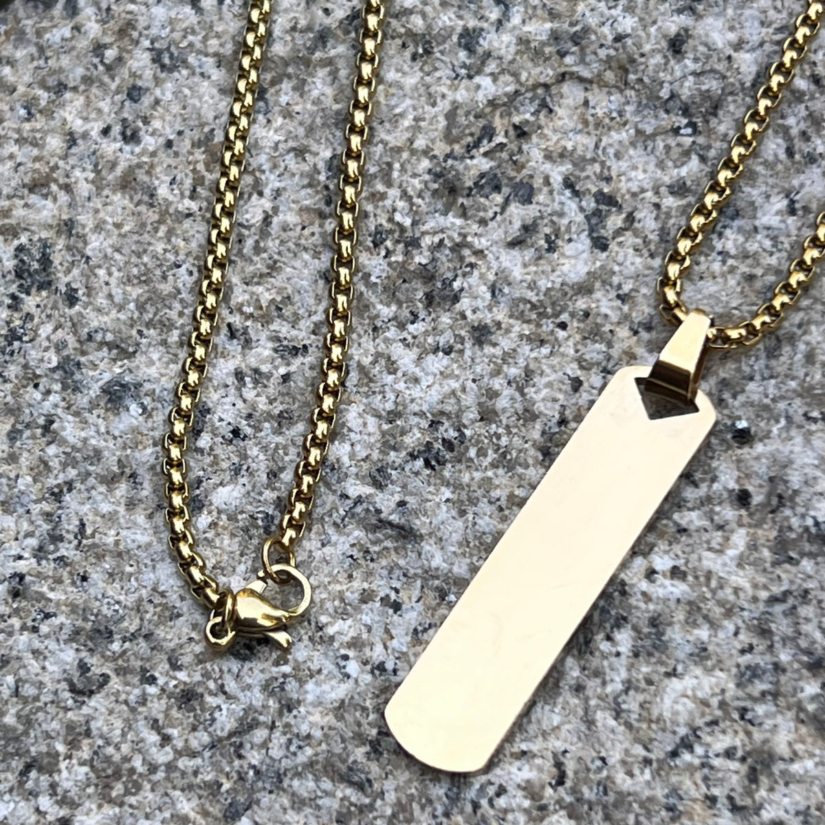Bar Tag Necklace - Golden
