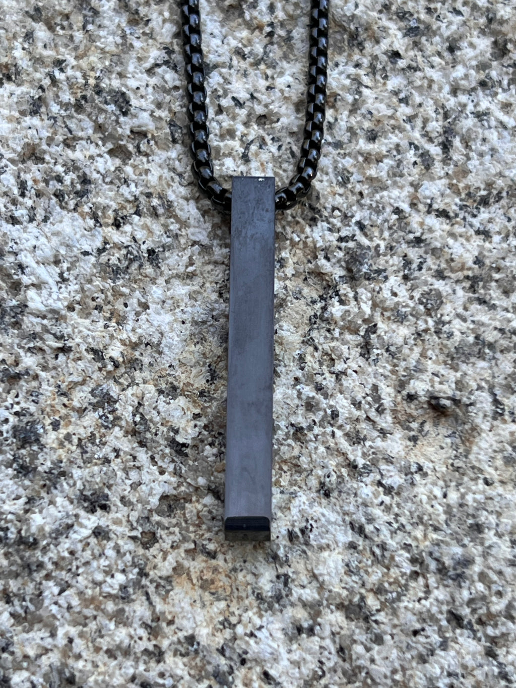 Bar Pendant Necklace - Black
