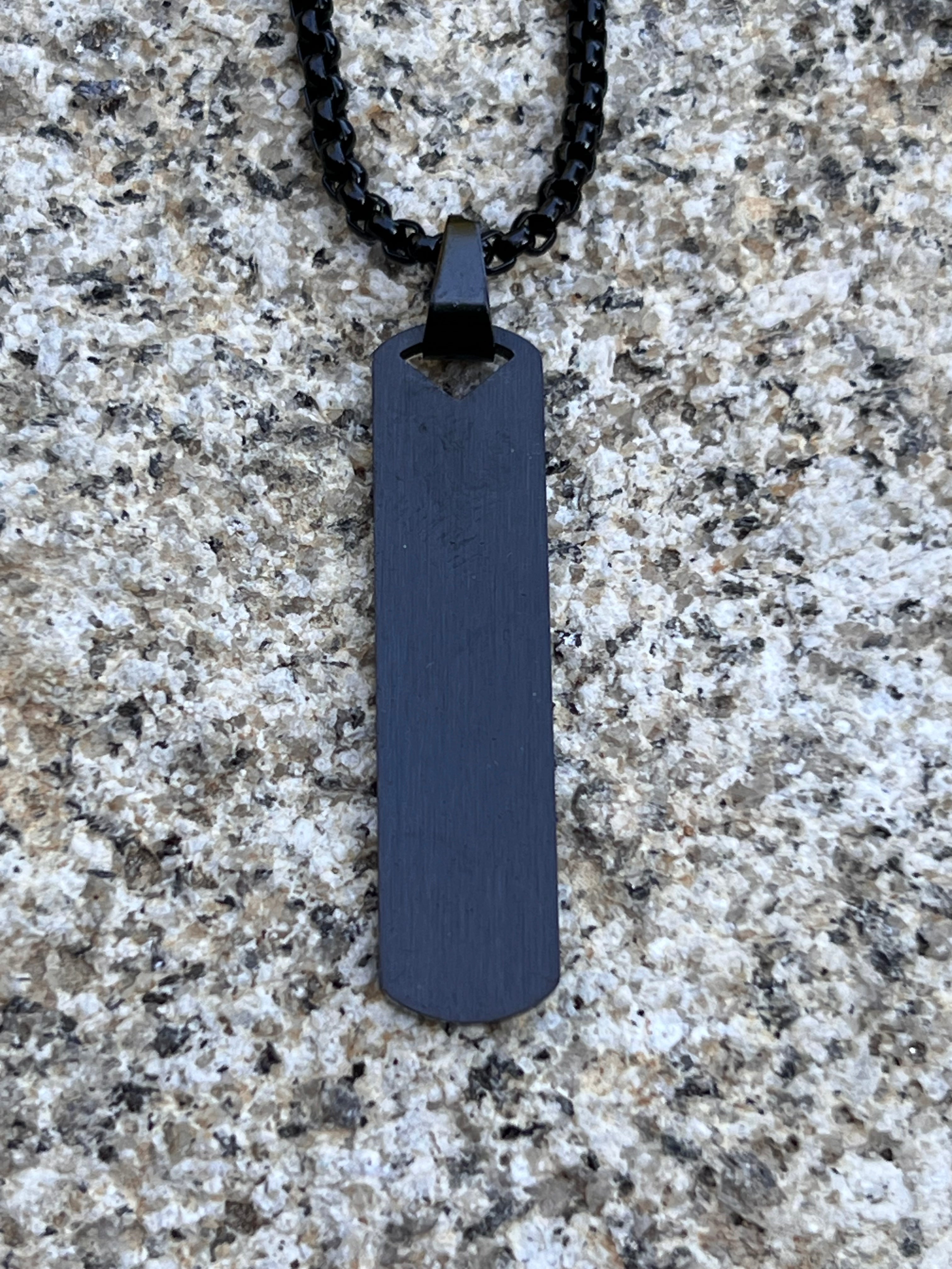 Bar Tag Necklace - Black